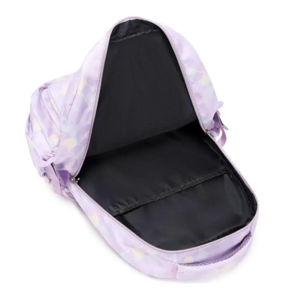 Mermaid Scale Purple School Backpack Set 3pc with‎ Zipper Charms NEW/NWT